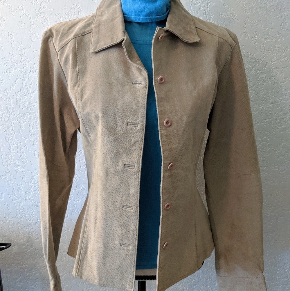 Rampage beige suede leather  jacket Size L